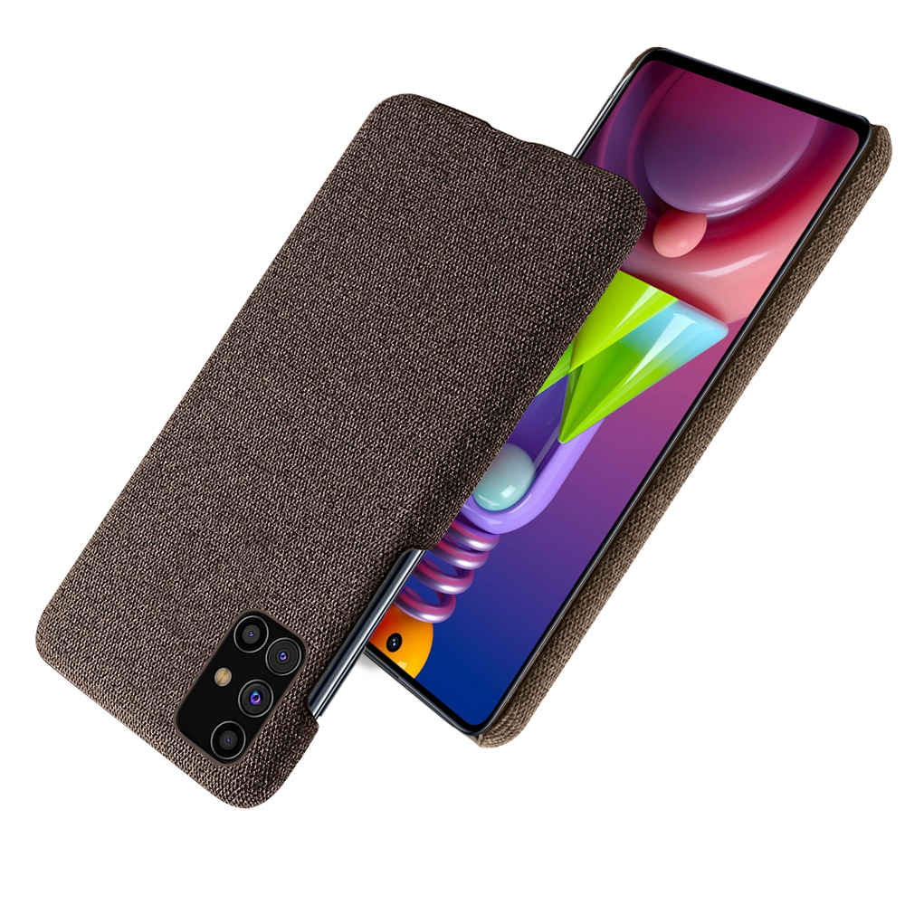 

Cloth Texture Hard PC Protective Case for Samsung Galaxy M51 - Brown, Galaxy M51