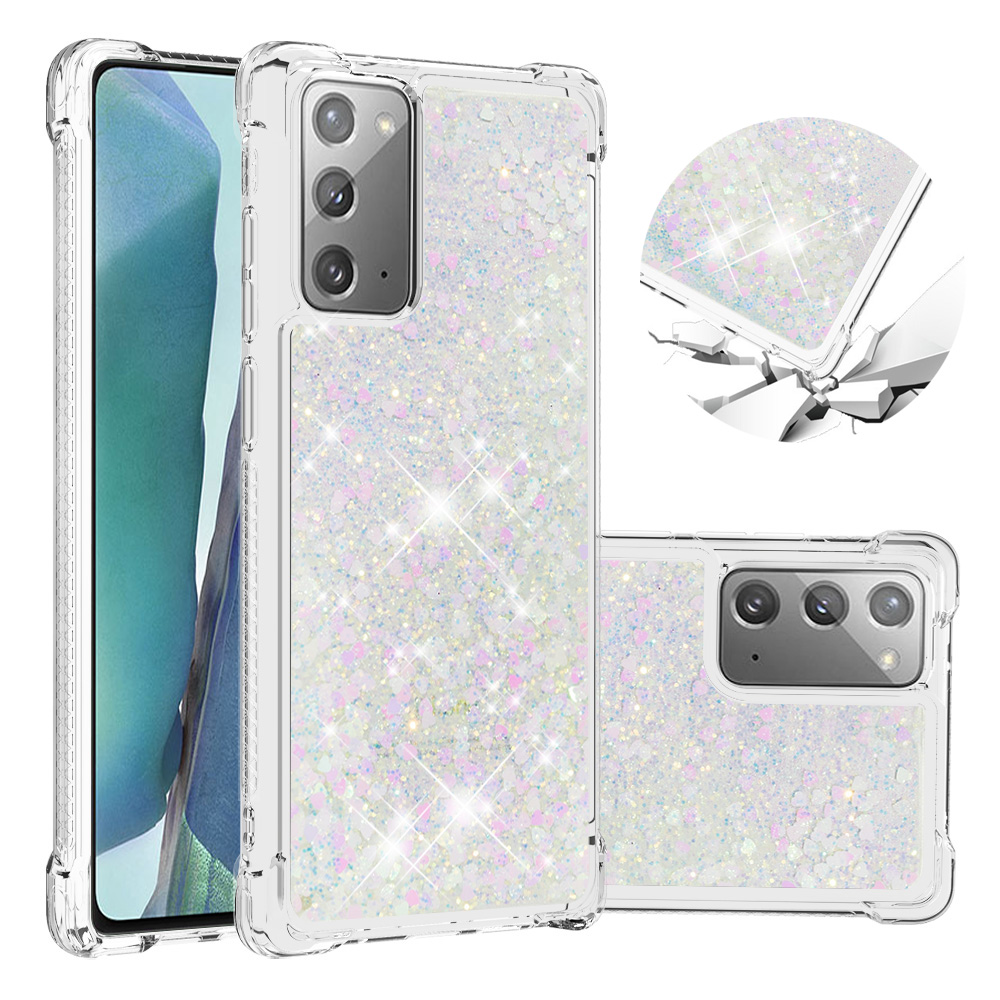 

TPU Quicksand Cell Phone Cover for Samsung Galaxy Note 20/Note 20 5G - White, Galaxy Note 20