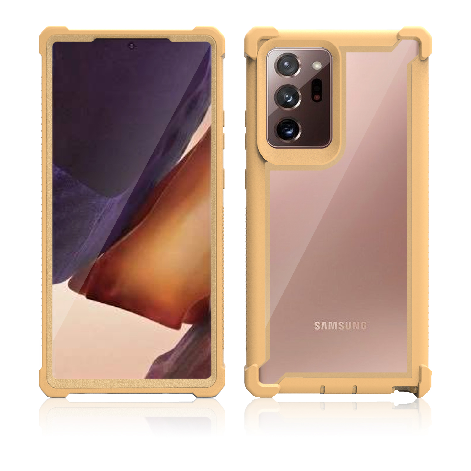 

Anti-Fall Abource Pheck + TPU Сотовый Телефон Для Samsung Galaxy Note 20 5G / Галактика Примечание 20. - Золото, Galaxy Note 20 5G