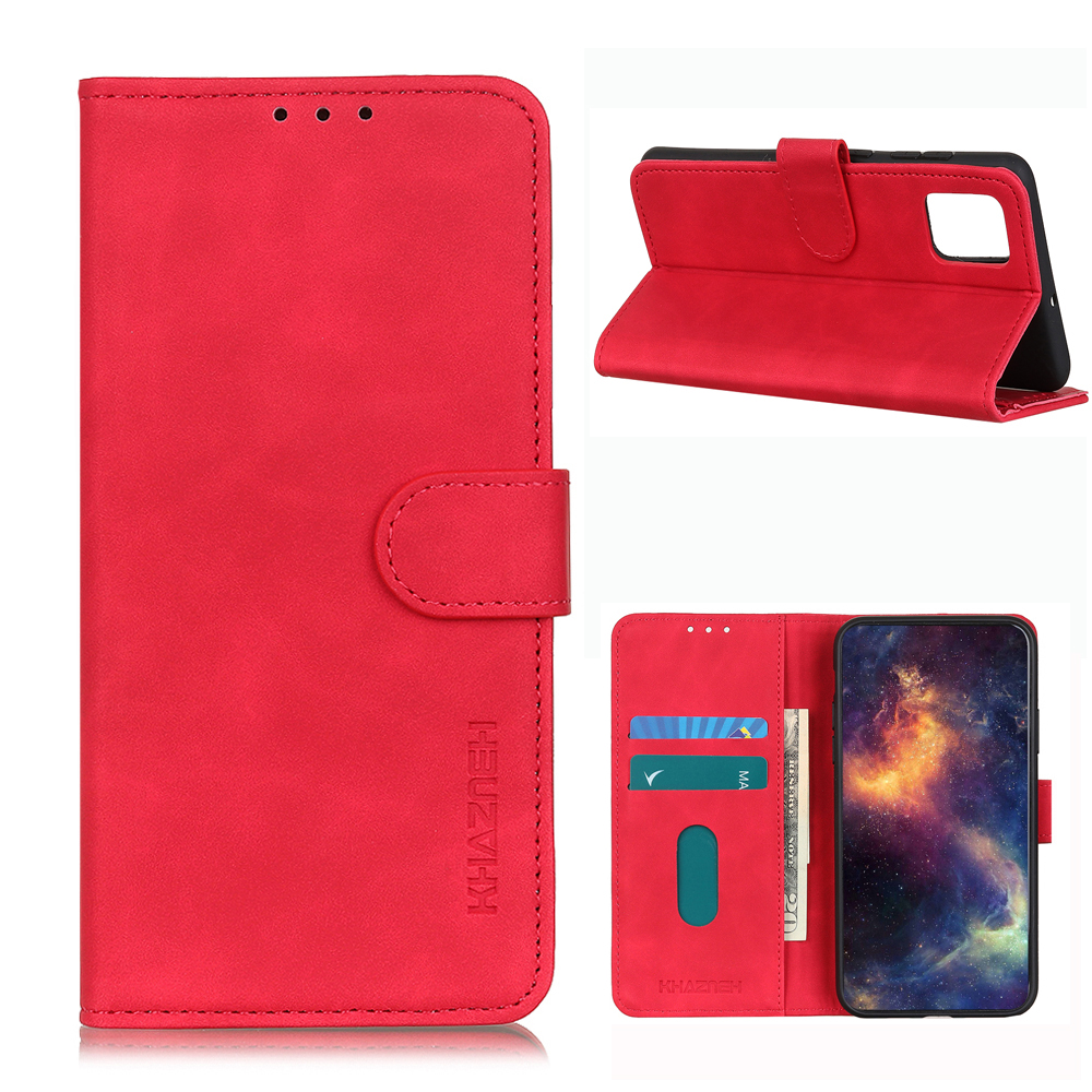 

KHAZNEH Retro Leather with Wallet Mobile Phone Cover for Samsung Galaxy M51 - Red, Galaxy M51