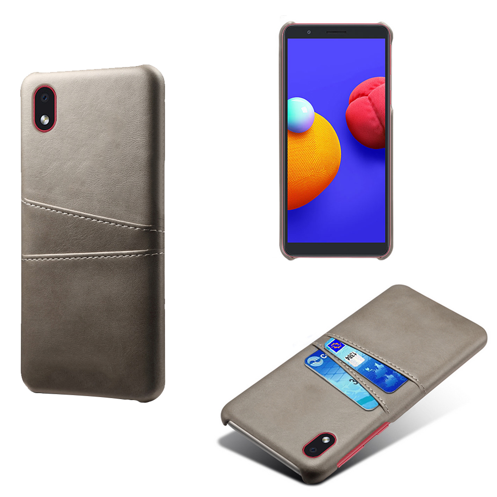 

PU PU Кожаная Пластиковая Оболочка с Двойными Картами Для Слотов Для Samsung Galaxy M01 Core - Серый, Galaxy M01 Core