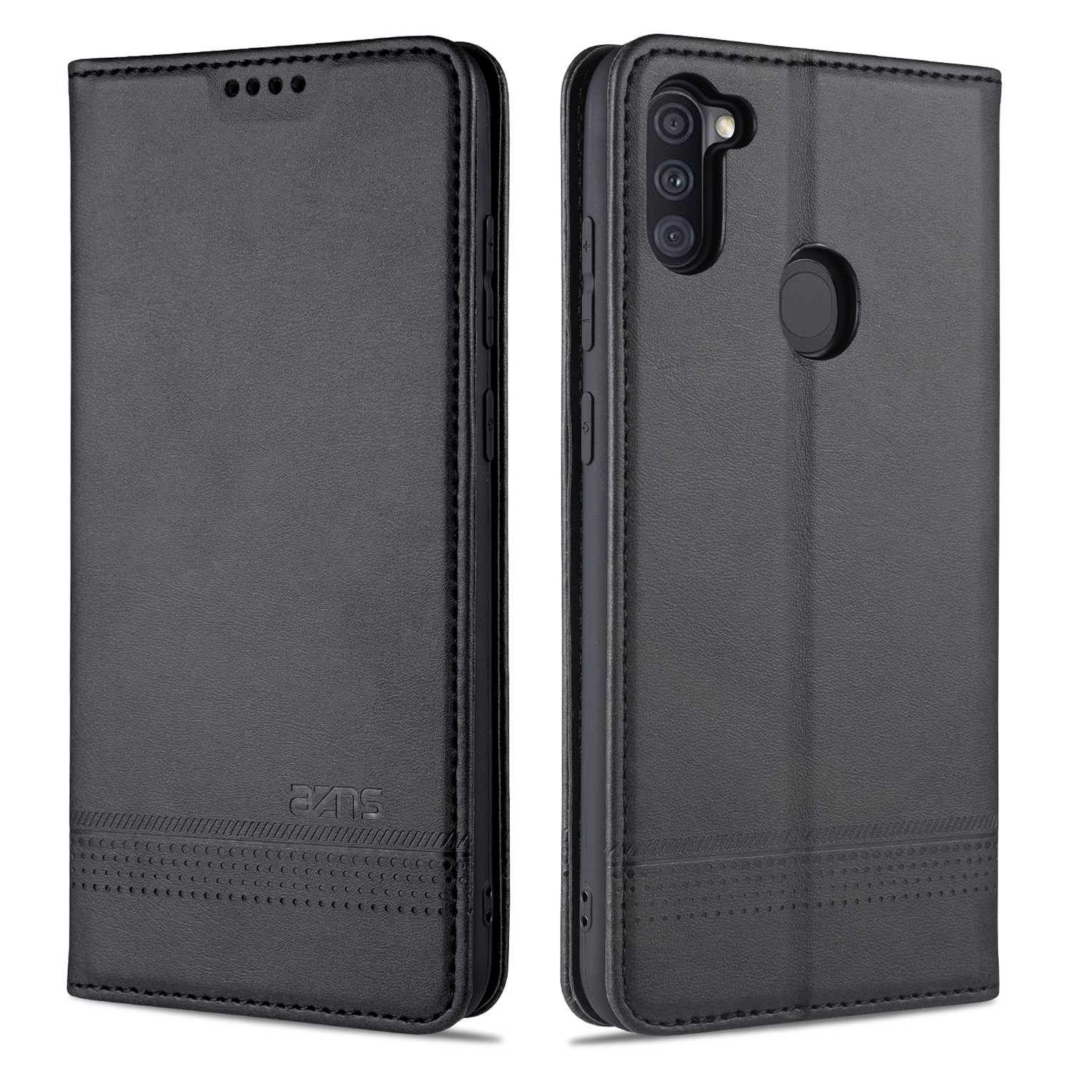 

AZNS Auto-absorbed Leather Wallet Case for Samsung Galaxy A11 (EU Version) - Black, Galaxy A11 (EU Version)