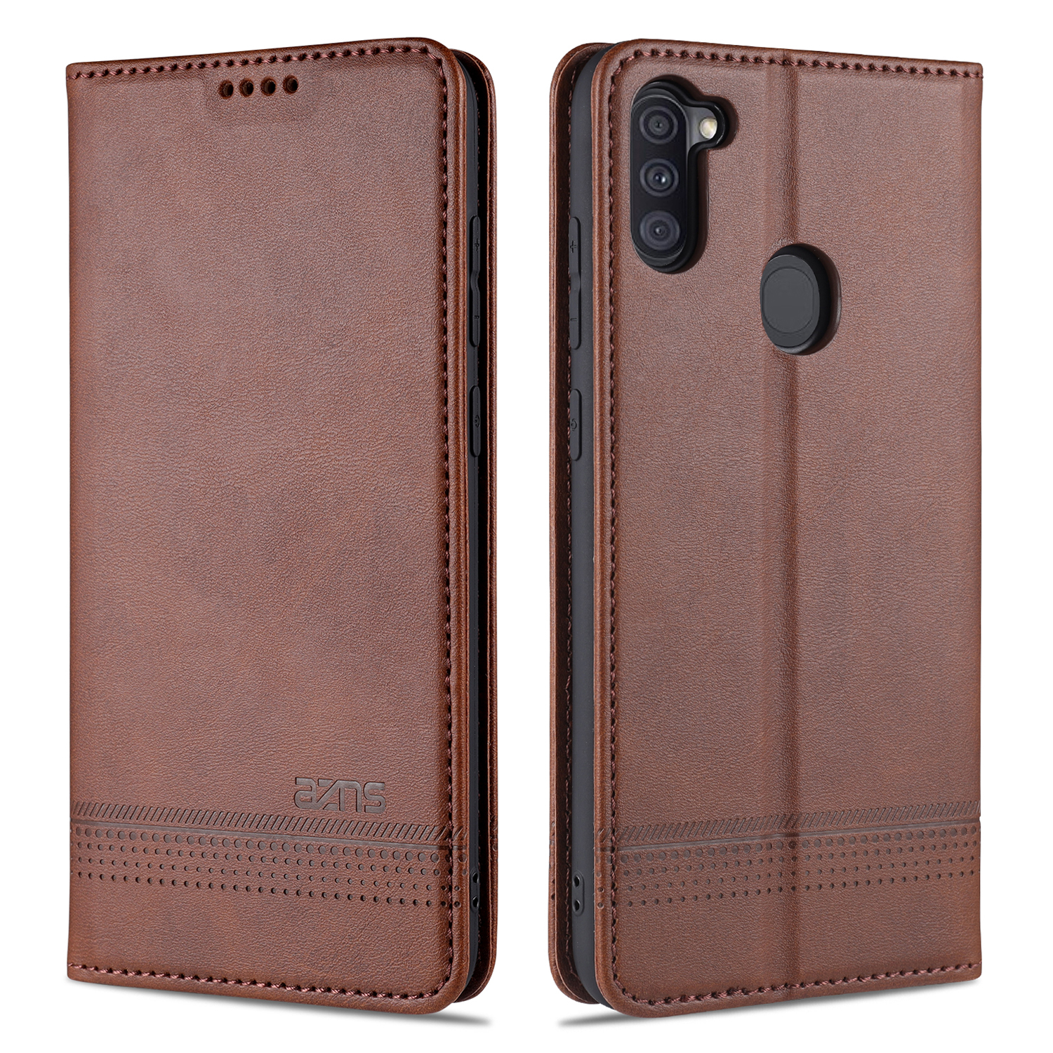 

AZNS Auto-absorbed Leather Wallet Case for Samsung Galaxy A11 (EU Version) - Coffee, Galaxy A11