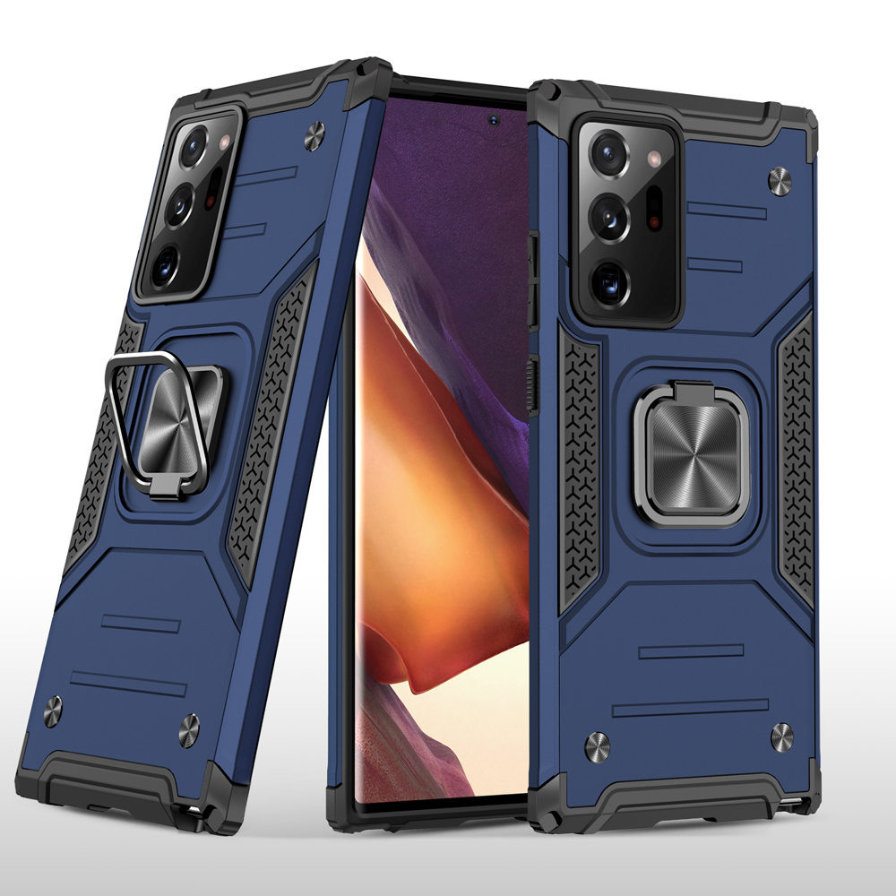 

Металлическая Кольцевая Держатель Для Лампы PC + TPU Гибридный Чехол Для Мобильного Телефона Для Samsung Galaxy Note20 Ultra 5G / Galaxy Note20 Ультра - Синий, Galaxy Note20 Ultra 5G