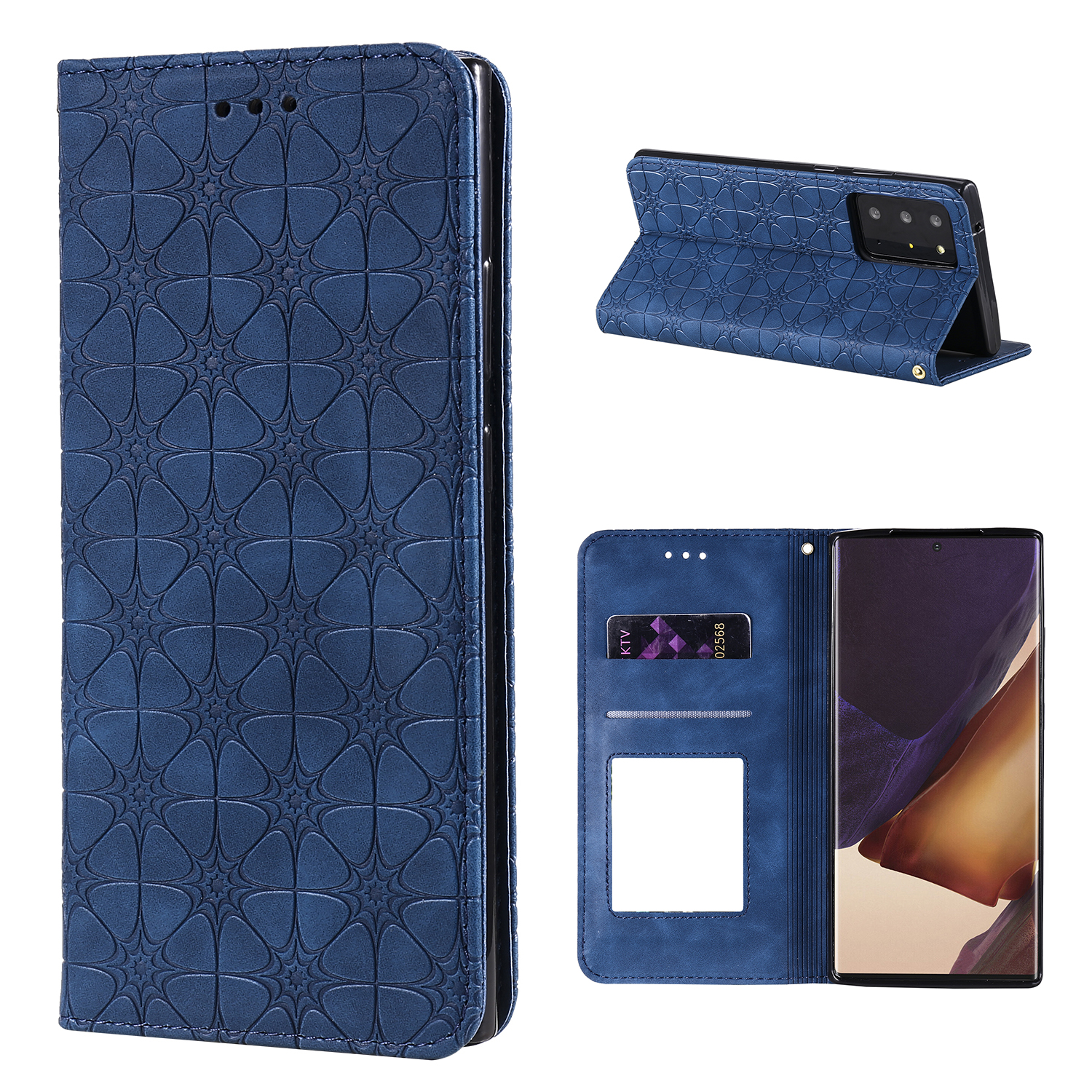 

Imprint Flower Auto-absorbed Leather Cover with Stand for Samsung Galaxy Note20 Ultra/Note20 Ultra 5G - Blue, Galaxy Note20 Ultra