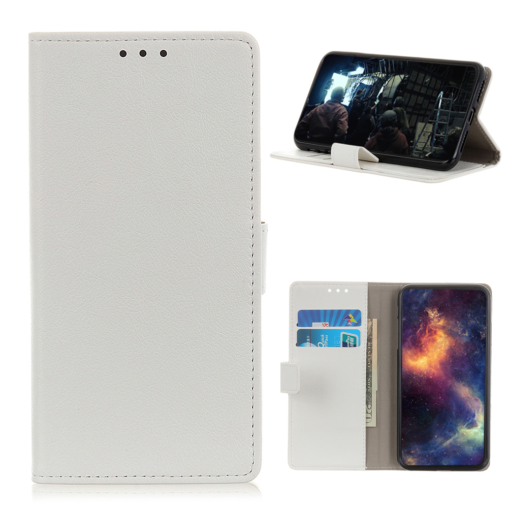 

PU Leather Wallet Stand Phone Shell for Samsung Galaxy A42 5G - White, Galaxy A42 5G