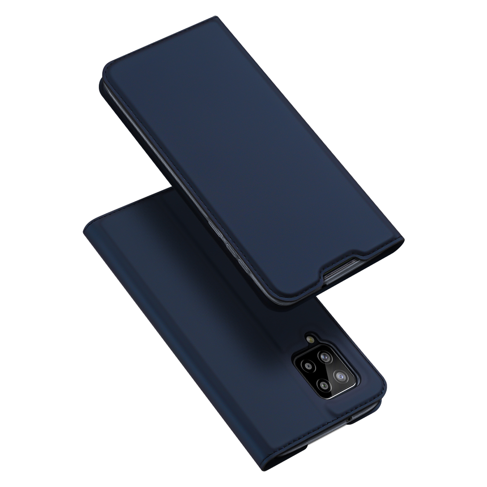 

DUX DUCIS Skin Pro Series Card Slot Design Leather Mobile Phone Case Folio Flip Shell for Samsung Galaxy A42 5G/M42 5G - Dark Blue, Galaxy A42 5G