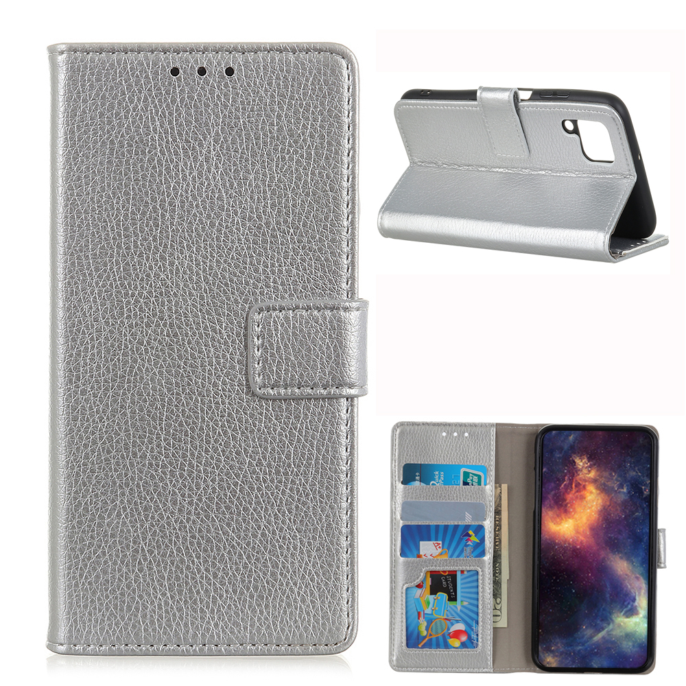 

Litchi Texture Flip Leather Wallet Phone Shell for Samsung Galaxy A42 5G - Silver, Galaxy A42 5G