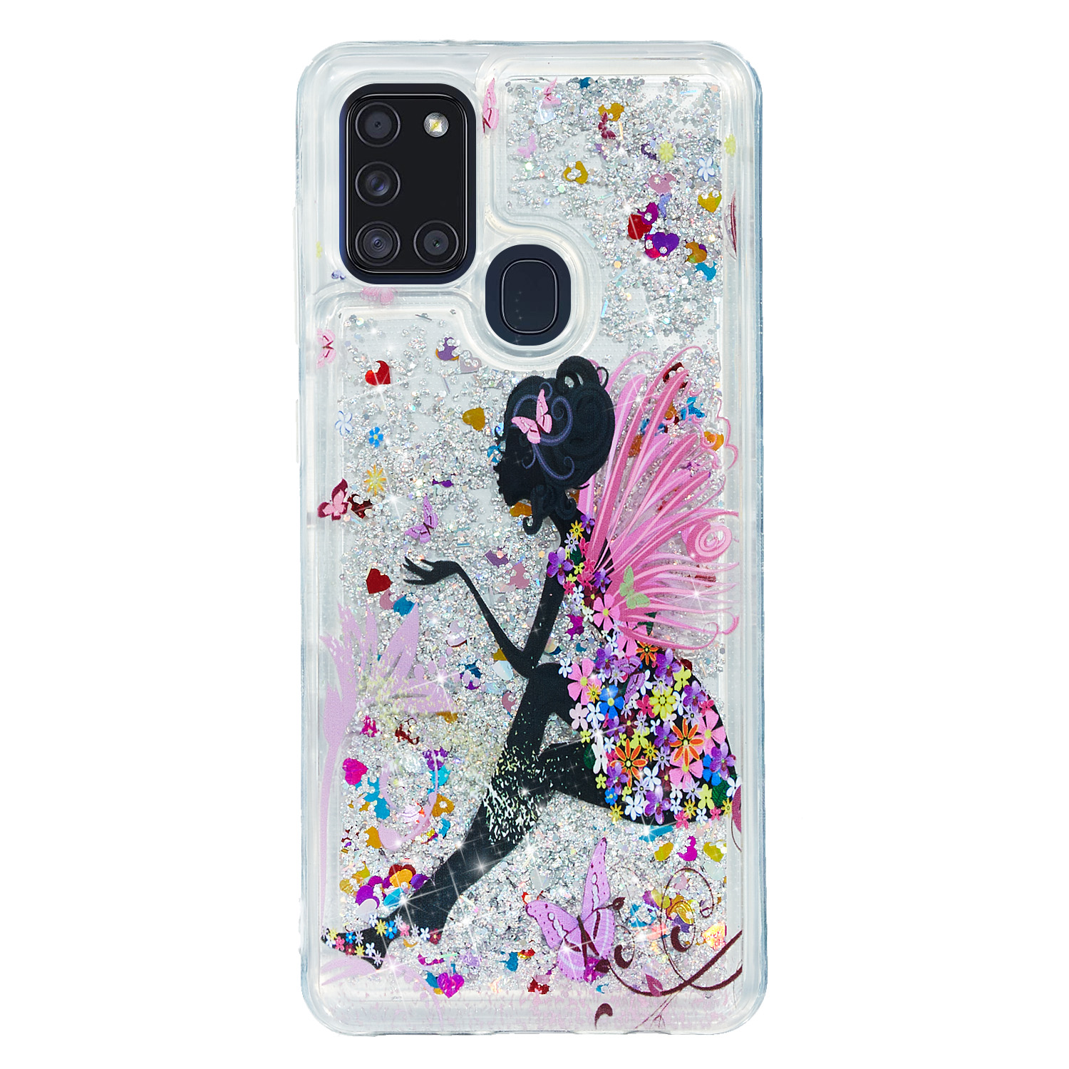 

Glitter Powder Embossed Pattern Quicksand TPU Case for Samsung Galaxy A21s - Flower Fairy, Galaxy A21s