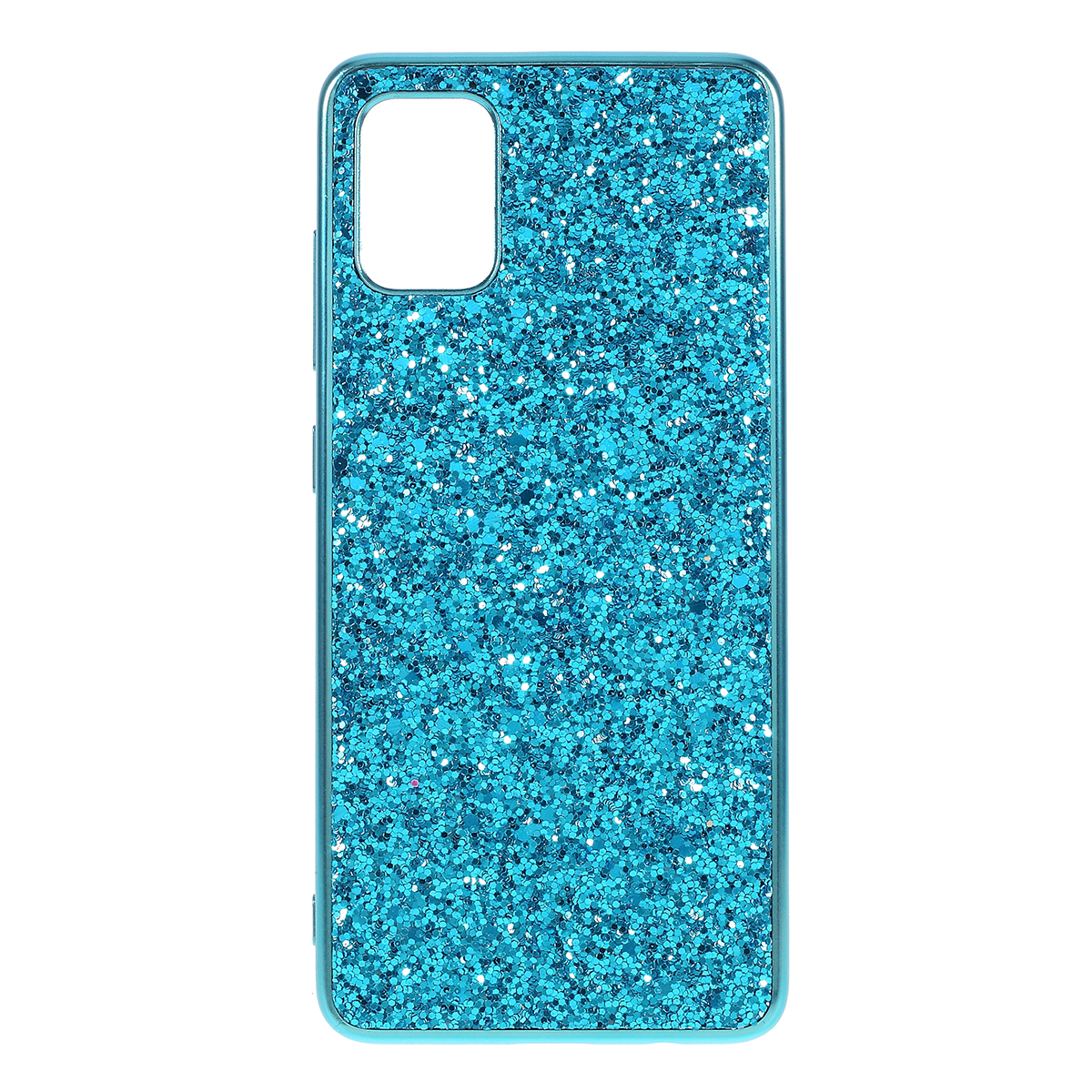 

Glittering Sequins Plated TPU Frame + PC Case for Samsung Galaxy A51 5G SM-A516 - Blue, Galaxy A51 5G