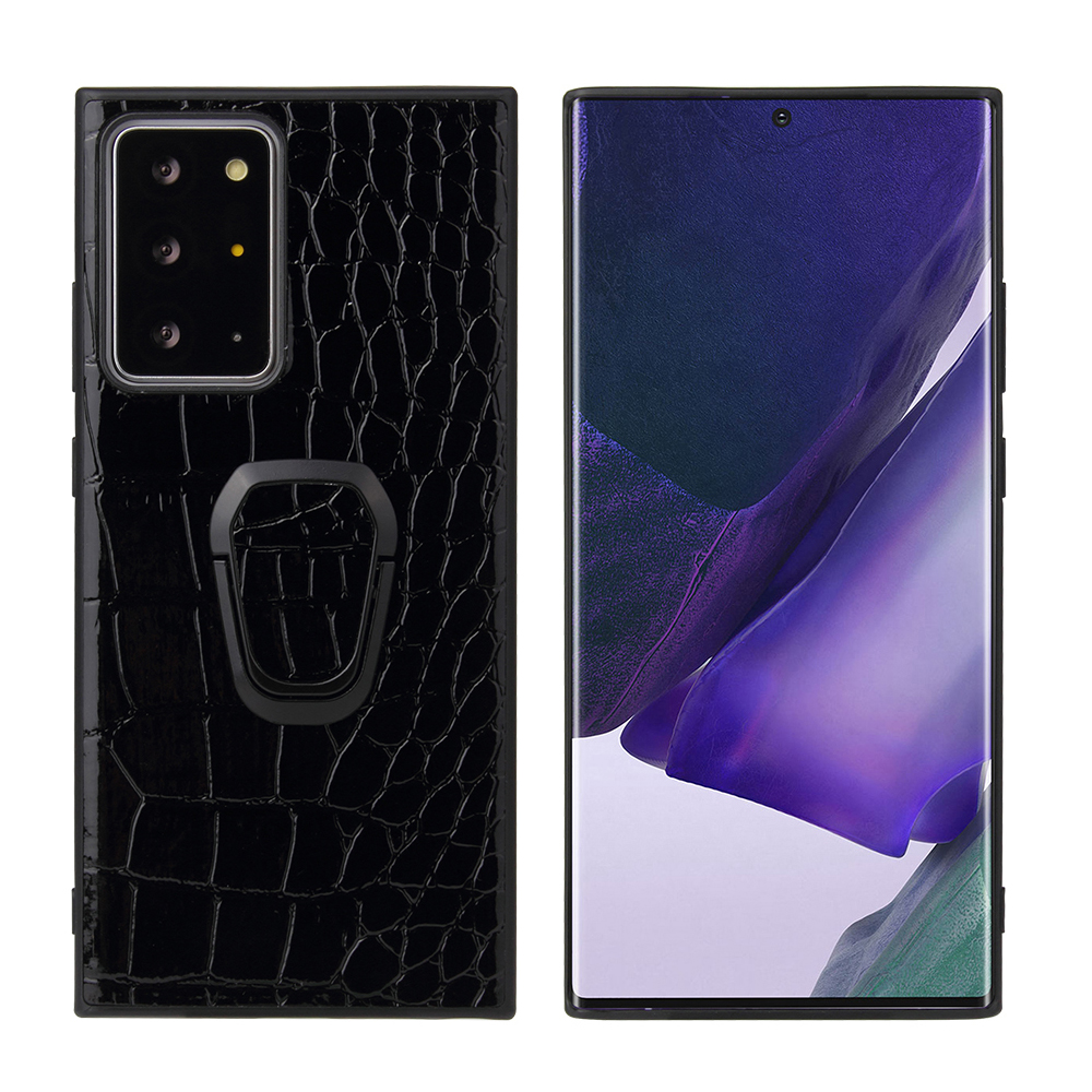 

TPU + PC + PU Leather with Ring-Shape Kickstand Phone Cover Shell for Samsung Galaxy Note 20/Note 20 5G - Crocodile Texture, Galaxy Note 20