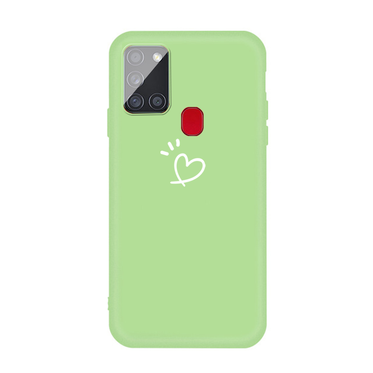 

Heart Pattern Decor Matte TPU Phone Case Cover for Samsung Galaxy A21s - Green, Galaxy A21s