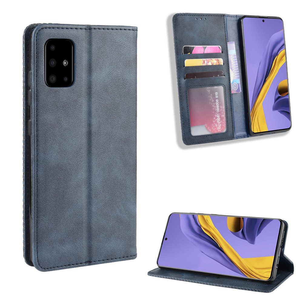 

Винтажный Стиль Кошелек Стенд Кожаный Чехол Для Samsung Galaxy M51 - Синий, Galaxy M51