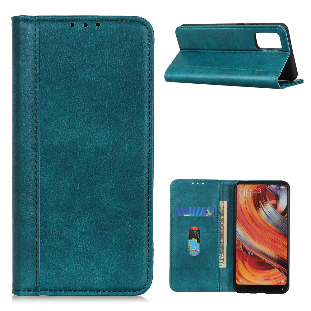 

Сплит Litchi Кожа Кожи Кожаный Чехол Чехол Для Samsung Galaxy M51 Боковая Версия Отпечатков Пальцев - Зеленый, Galaxy M51