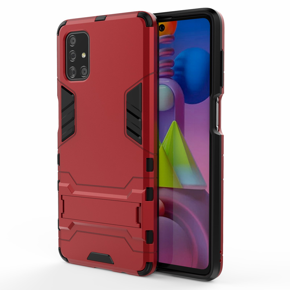 

Защитный Пластик + TPU Гибридный Чехол С Подсветкой Для Samsung Galaxy M51 (международное Издание) - Красный, Galaxy M51