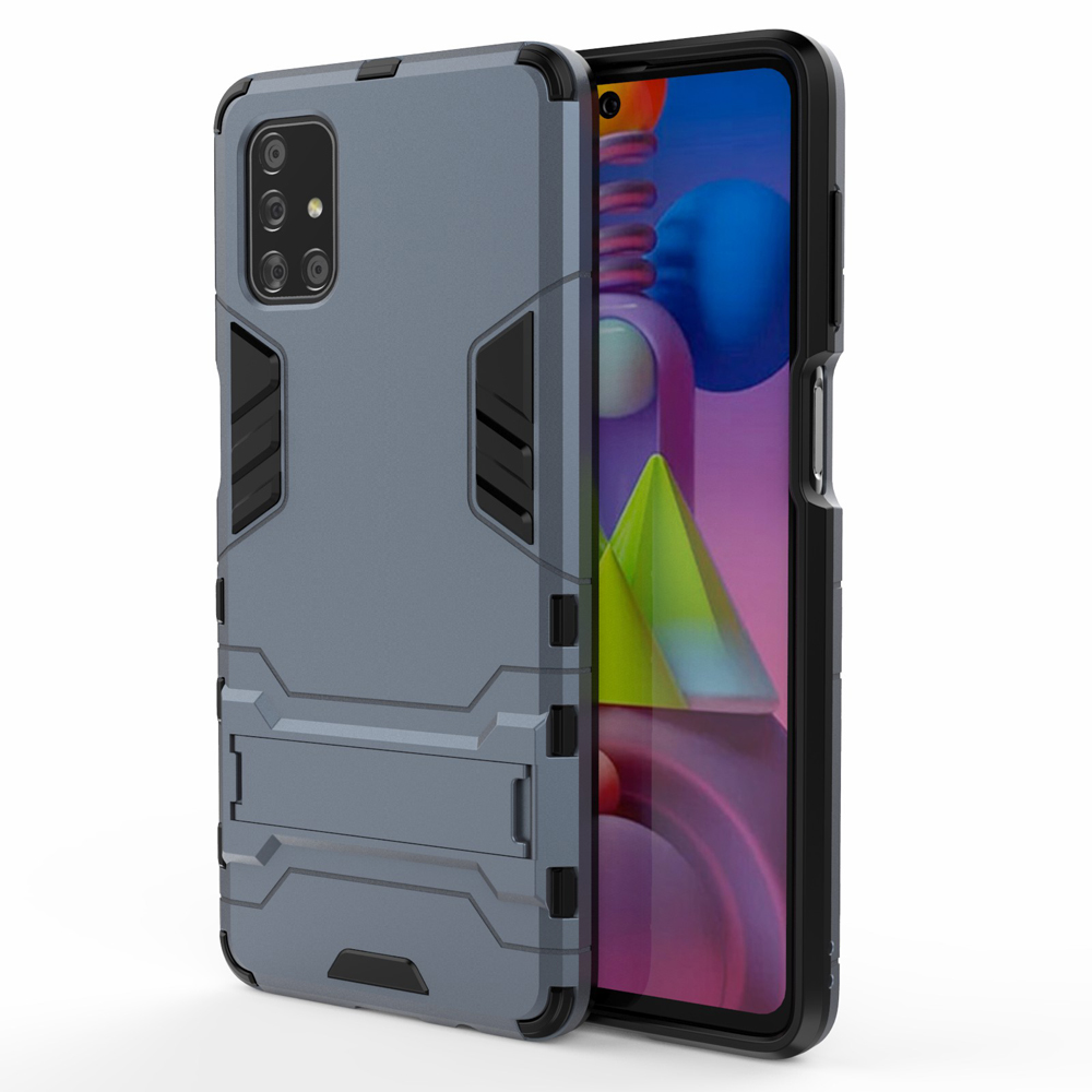 

Защитный Пластик + TPU Гибридный Чехол С Подсветкой Для Samsung Galaxy M51 (международное Издание) - Синий, Galaxy M51
