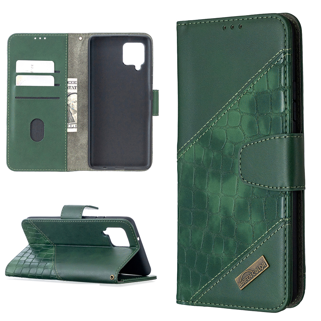 

BF04 Splicing Crocodile Texture Wallet Stand Leather Case for Samsung Galaxy A42 5G - Green, Galaxy A42 5G