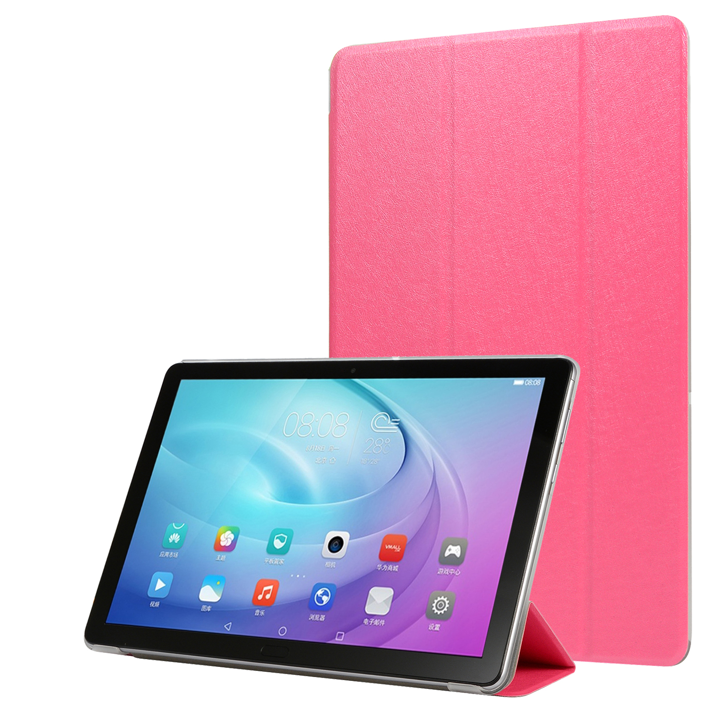 

Leather Case for Samsung Galaxy Tab A7 10.4 (2020) Silk Texture Tri-fold Stand Flip Tablet Cover - Rose, Galaxy Tab A7 10.4 (2020)