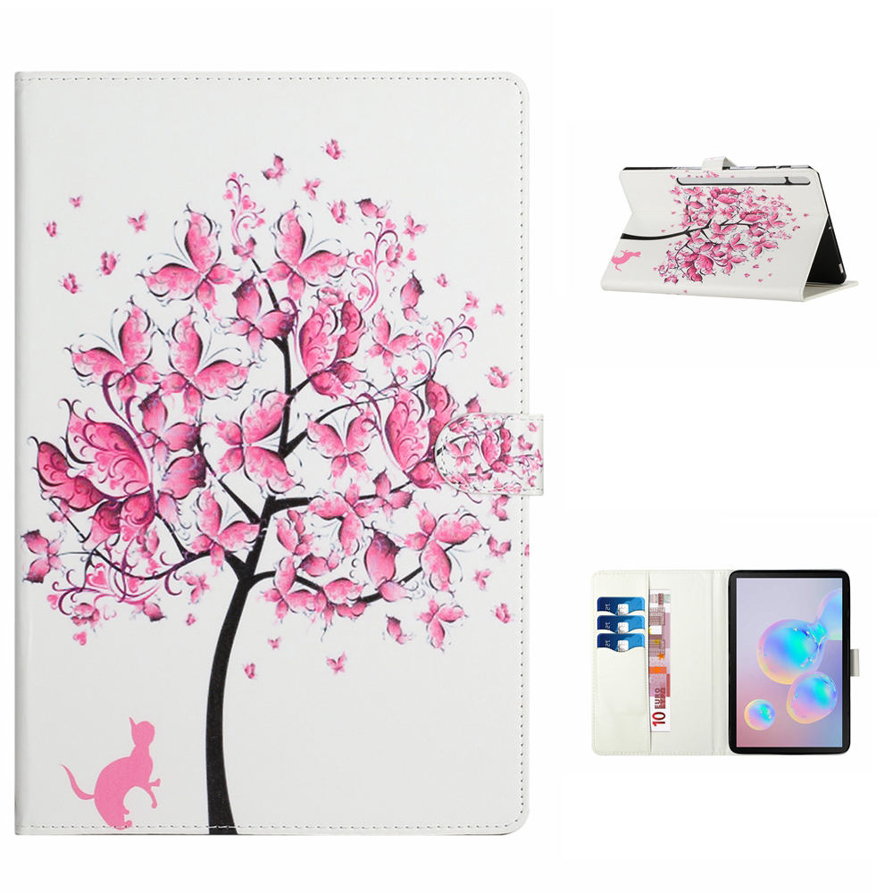 

Pattern Printing Wallet Stand Leather Tablet Cover for Samsung Galaxy Tab S7 Plus/T970/T976B - Pink Flower Tree, Galaxy Tab S7 Plus
