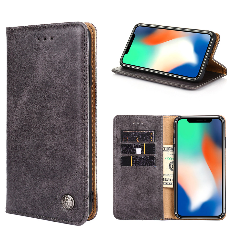 

Немагнитный TPU + PU Кожаный Кошелек Cover Cover Для Samsung Galaxy S20 Plus / S20 Plus 5G - Серый, Galaxy S20 Plus
