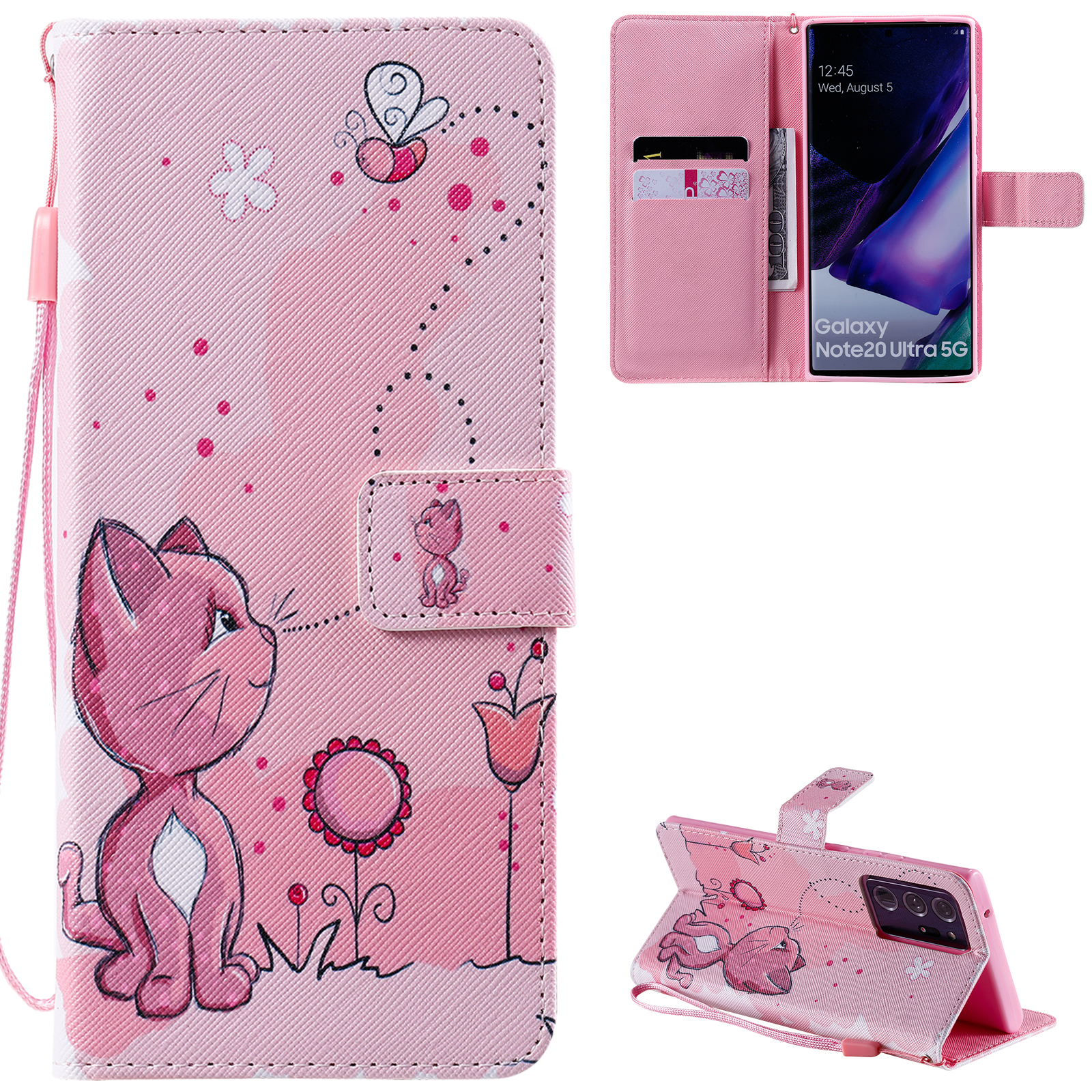 

Pattern Printing Leather Cover with Wallet Stand Phone Case for Samsung Galaxy Note20 Ultra / Note20 Ultra 5G - Cat, Galaxy Note20 Ultra