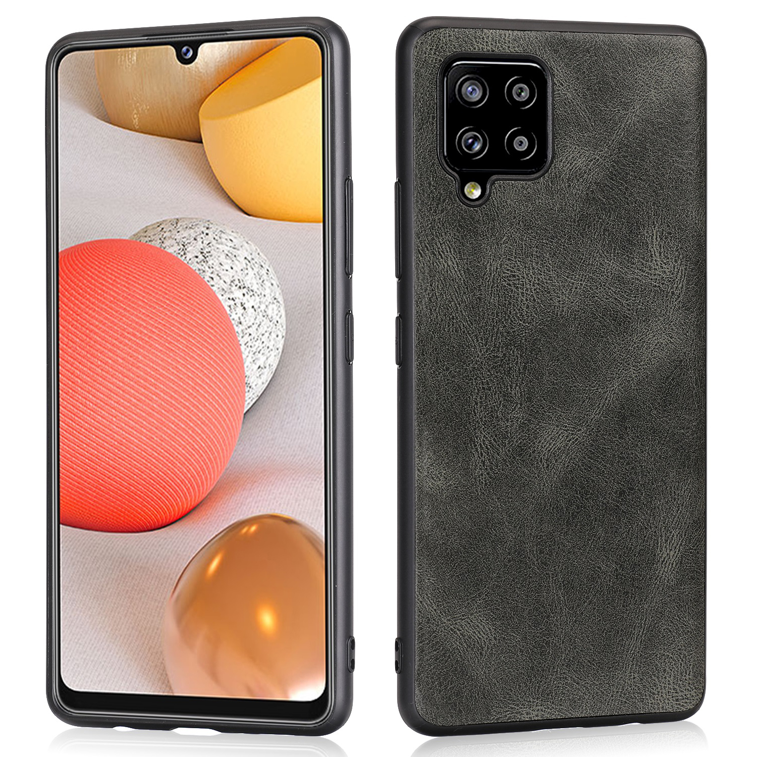 

Сумасшедшая Конь Текстура PU Кожи С Покрытием TPU Для Samsung Galaxy A42 5G Shell - Серый, Galaxy A42 5G