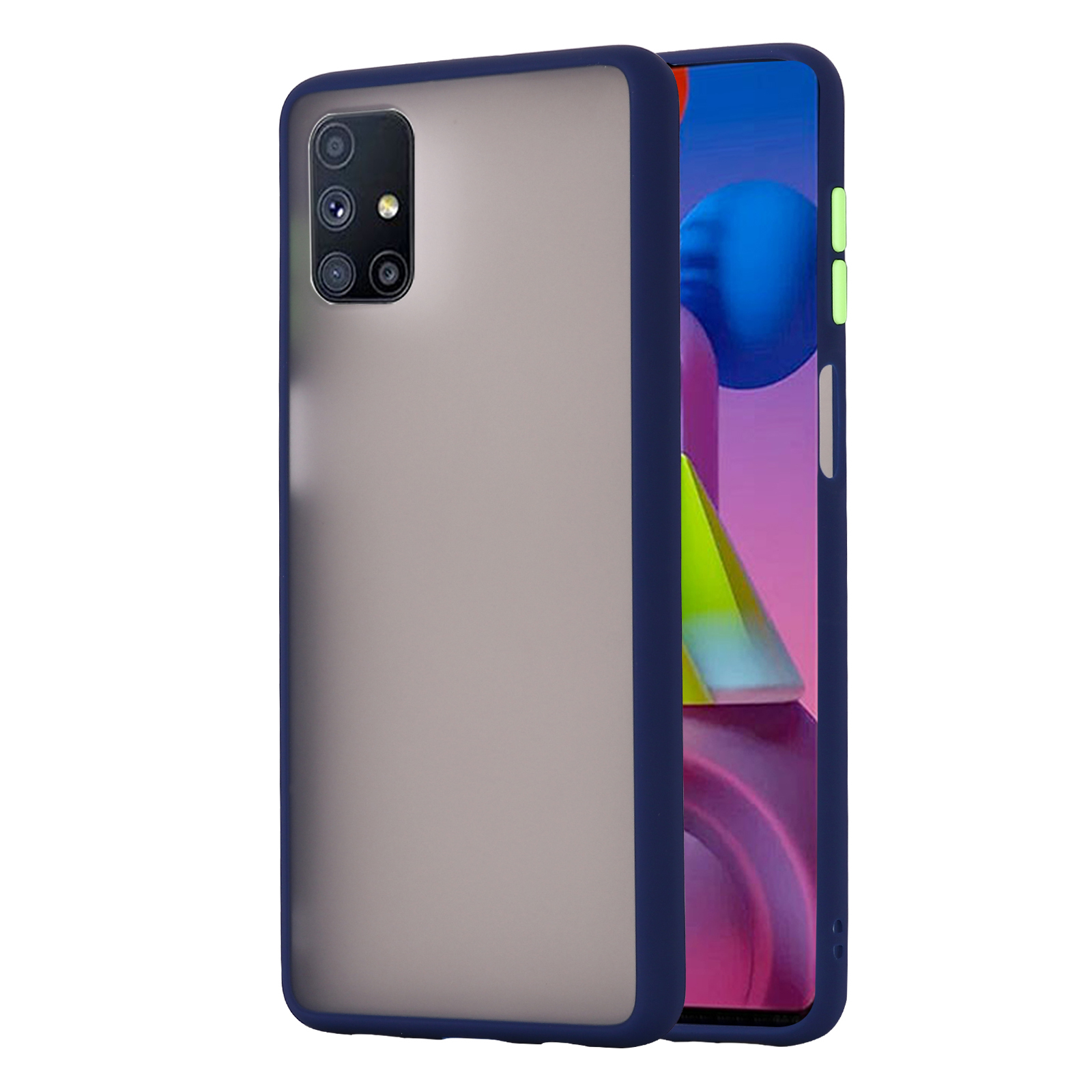 

Matte Skin Drop-proof PC + TPU Hybrid Case for Samsung Galaxy M51 Side Fingerprint Version - Blue, Galaxy M51