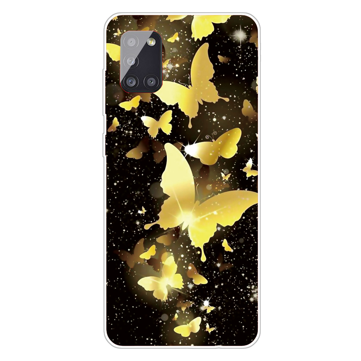 

Pattern Printing TPU Phone Case for Samsung Galaxy A31 - Gold Butterfly, Galaxy A31