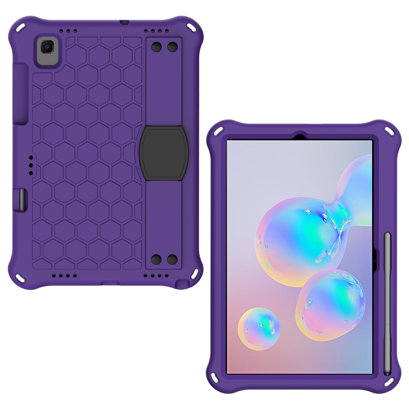 

Honeycomb Texture Protector EVA Phone Case for Samsung Galaxy Tab S6 Kickstand Cover - Purple/Black, Galaxy Tab S6