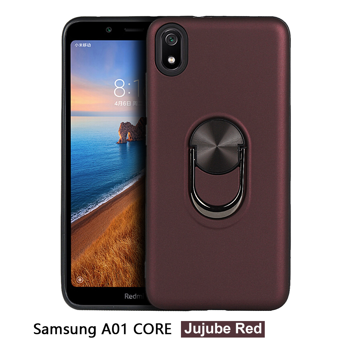 

Detachable PC + TPU Combo Protection Case for Samsung Galaxy A01 Core Kickstand Cover - Wine Red, Galaxy A01 Core