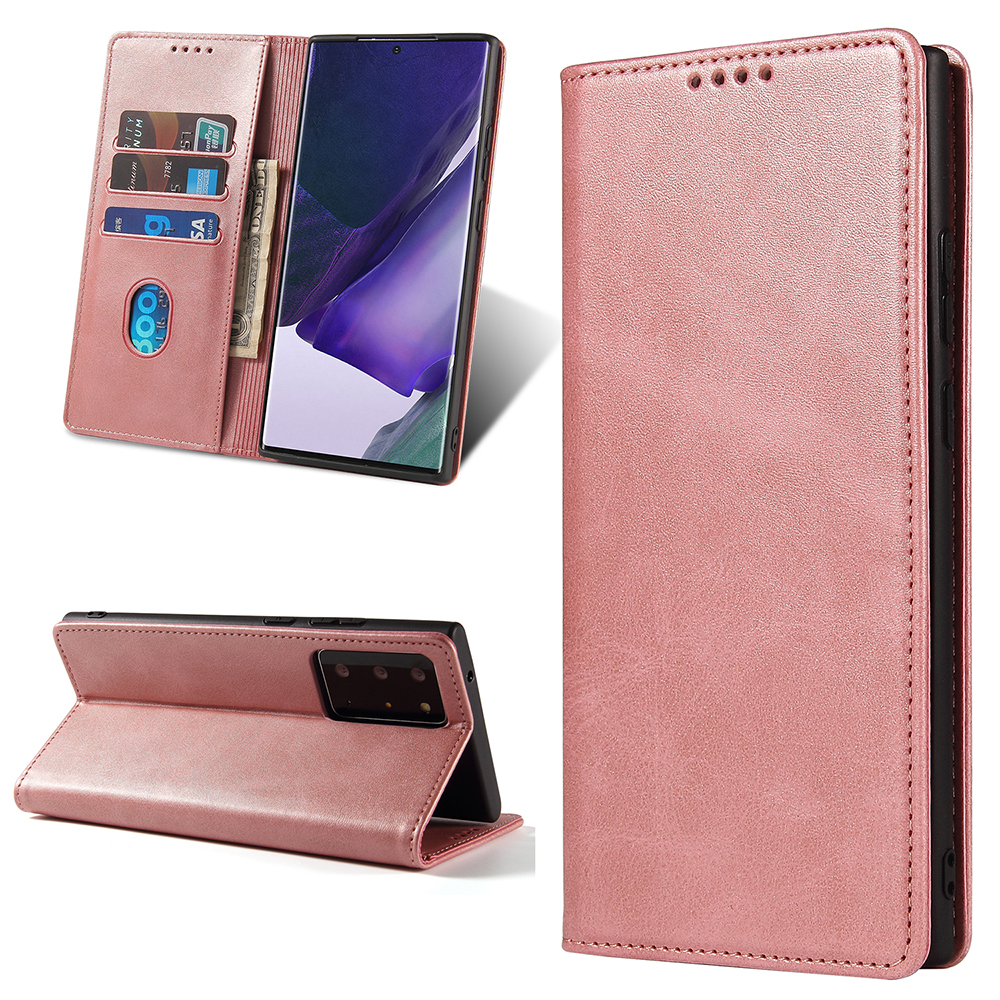 

Business Style Auto-absorbed Leather Wallet Mobile Phone Case for Samsung Galaxy Note20 Ultra 5G / Galaxy Note20 Ultra - Rose Gold, Galaxy Note20 Ultra 5G