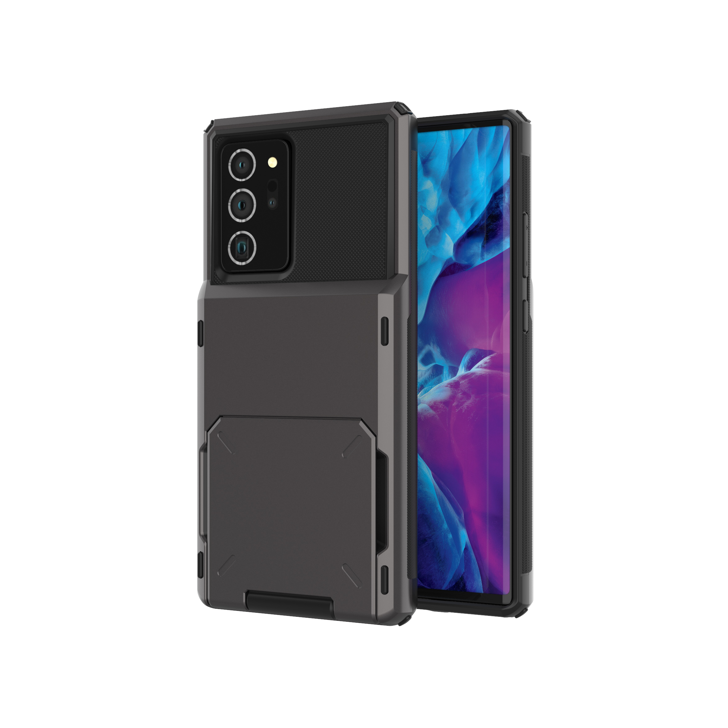 

Держатель Flip Card TPU + PC Hybrid Phone Shell Для Samsung Galaxy Note 20 / Примечание 20 5G - Серый, Galaxy Note 20