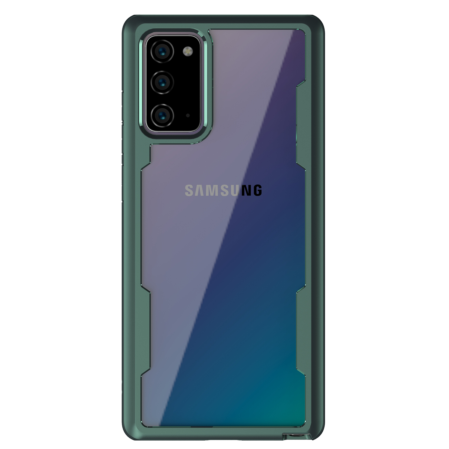 

TPU + Acrylic Phone Clear Design Protective Case Shockproof Cover Corner Design for Samsung Galaxy Note 20/Note 20 5G - Green, Galaxy Note 20