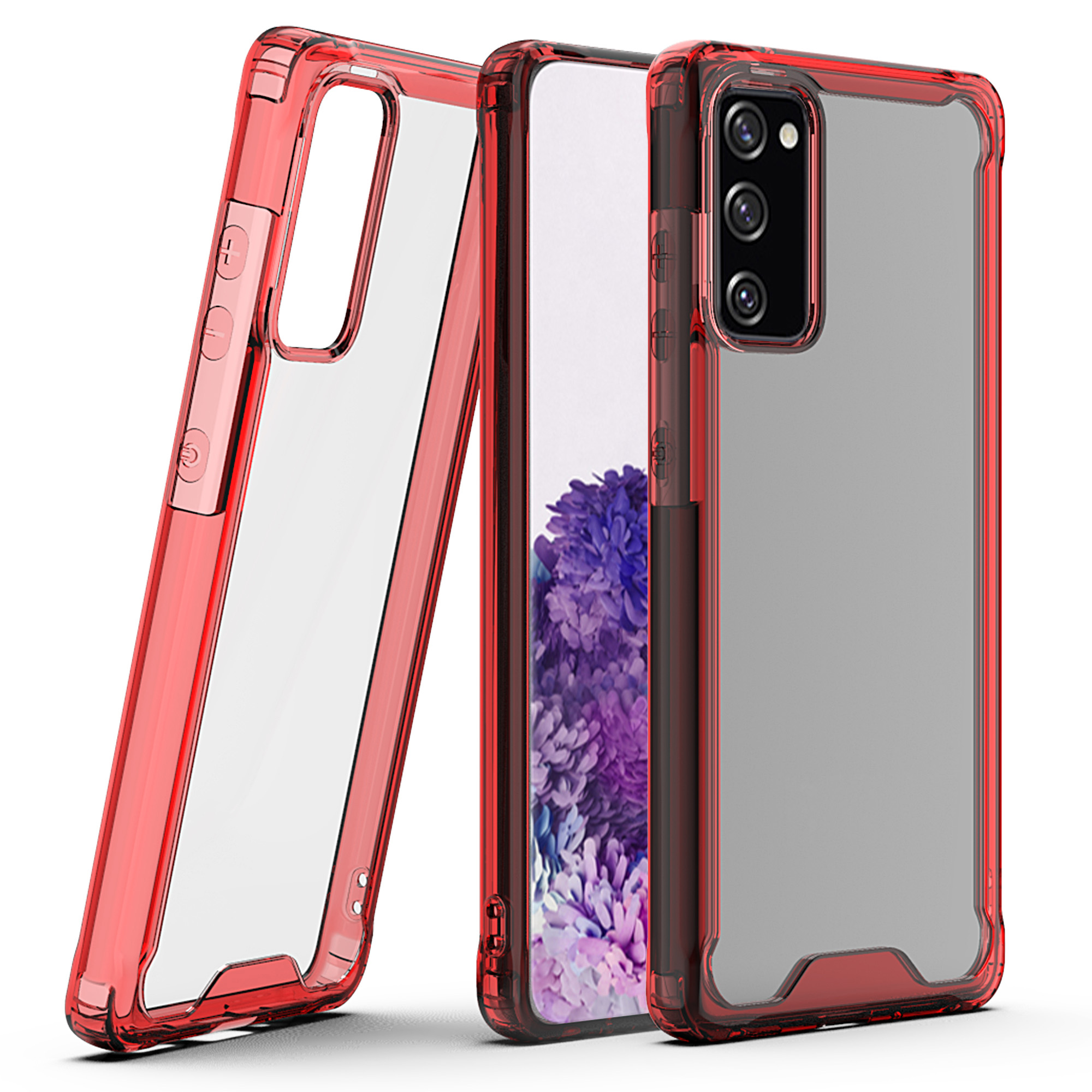 

Бампер Амортизирующая Четкий ПК + Акриловый Чехол Для Телефона Для Samsung Galaxy S20 FE / S20 Fan Edition / S20 FE 5G / S20 Fan Edition 5G / S20 Lite - Красный, Galaxy S20 Lite