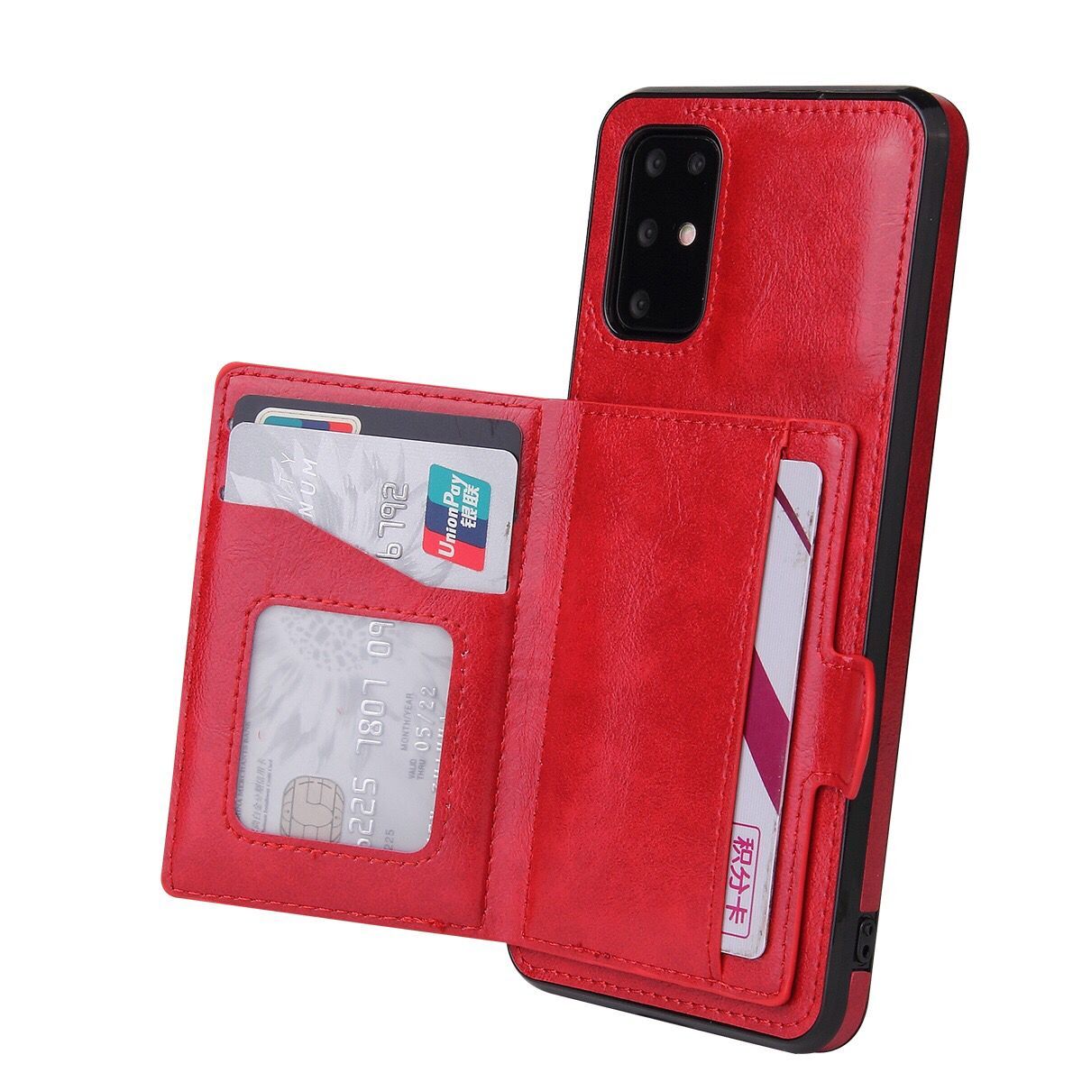 

PU Leather Coated TPU Kickstand Case with Card Slot for Samsung Galaxy S20 FE/S20 Fan Edition/S20 FE 5G/S20 Fan Edition 5G - Red, Galaxy S20 FE
