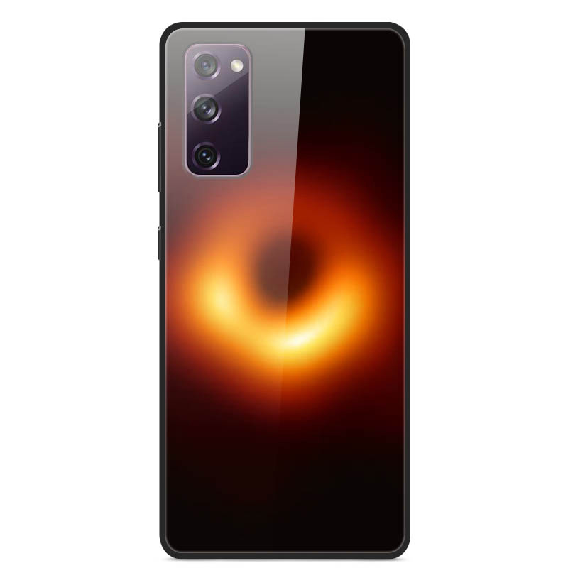 

Причудливый Стиль Печатный Стекло + PC + TPU Shell Для Samsung Galaxy S20 fe 4G/5G/2022/S20 Lite Case - Черная Дыра, Galaxy S20 FE 5G