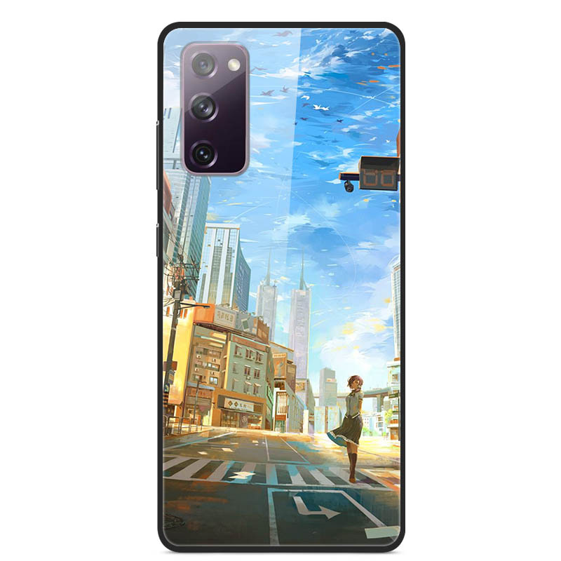 

Причудливый Стиль Печатный Стекло + PC + TPU Shell Для Samsung Galaxy S20 fe 4G/5G/2022/S20 Lite Case - Мечта о Токио, Galaxy S20 FE 5G