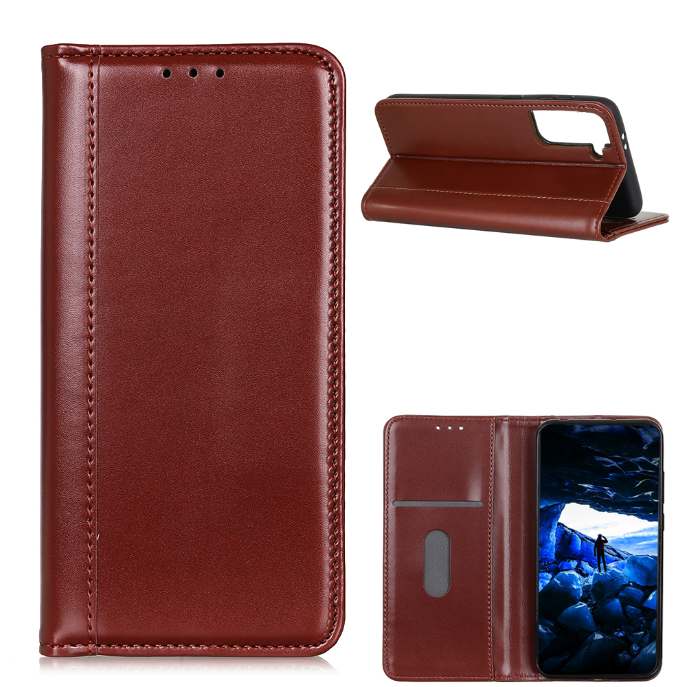

Auto-Absorption Pearl Surface Split Leather Phone Protective Case for Samsung Galaxy S21 5G - Brown, Galaxy S21 5G