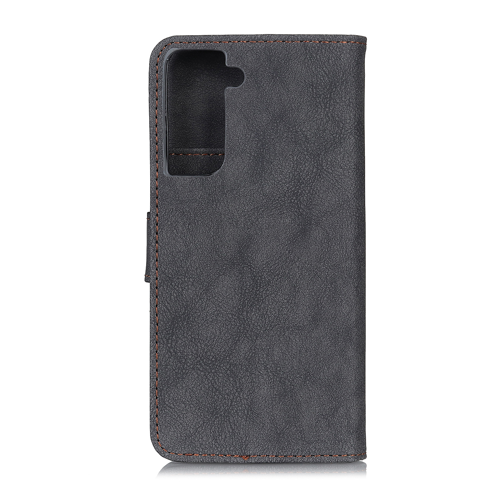 

KHAZNEH Retro Style Stitching Split Leather Phone Case Wallet and Stand for Samsung Galaxy S21 5G - Black, Galaxy S21 5G