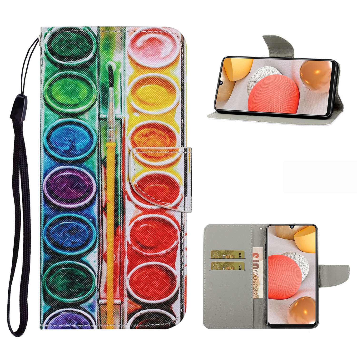 

Stylish Patterned PU Leather Case for Samsung Galaxy A42 5G Wallet Stand Cover - Pigment, Galaxy A42 5G