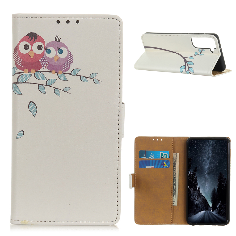 

Pattern Printing Protector for Samsung Galaxy S21 5G/S21 4G Leather Wallet Stand Case - Couple Owls, Galaxy S21 5G