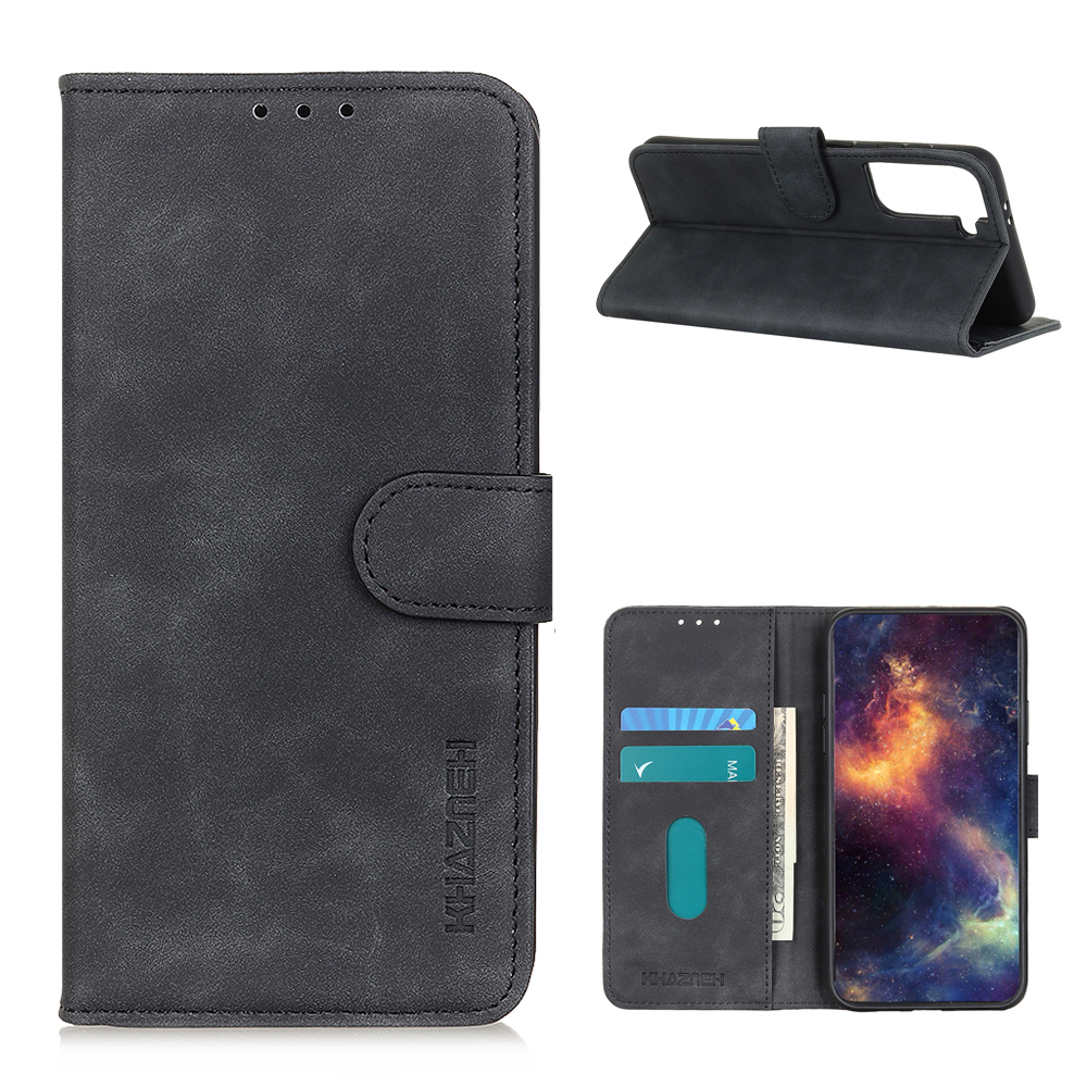 

KHAZNEH Retro Style Leather Wallet Phone Stand Protection Case for Samsung Galaxy S30/S21 - Black, Other Samsung Models