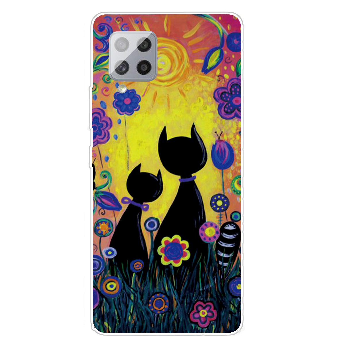 

Высокопродача Узорчатая Крышка Для Samsung Galaxy A42 5G Protector Protector TPU - Черные Кошки, Galaxy A42 5G
