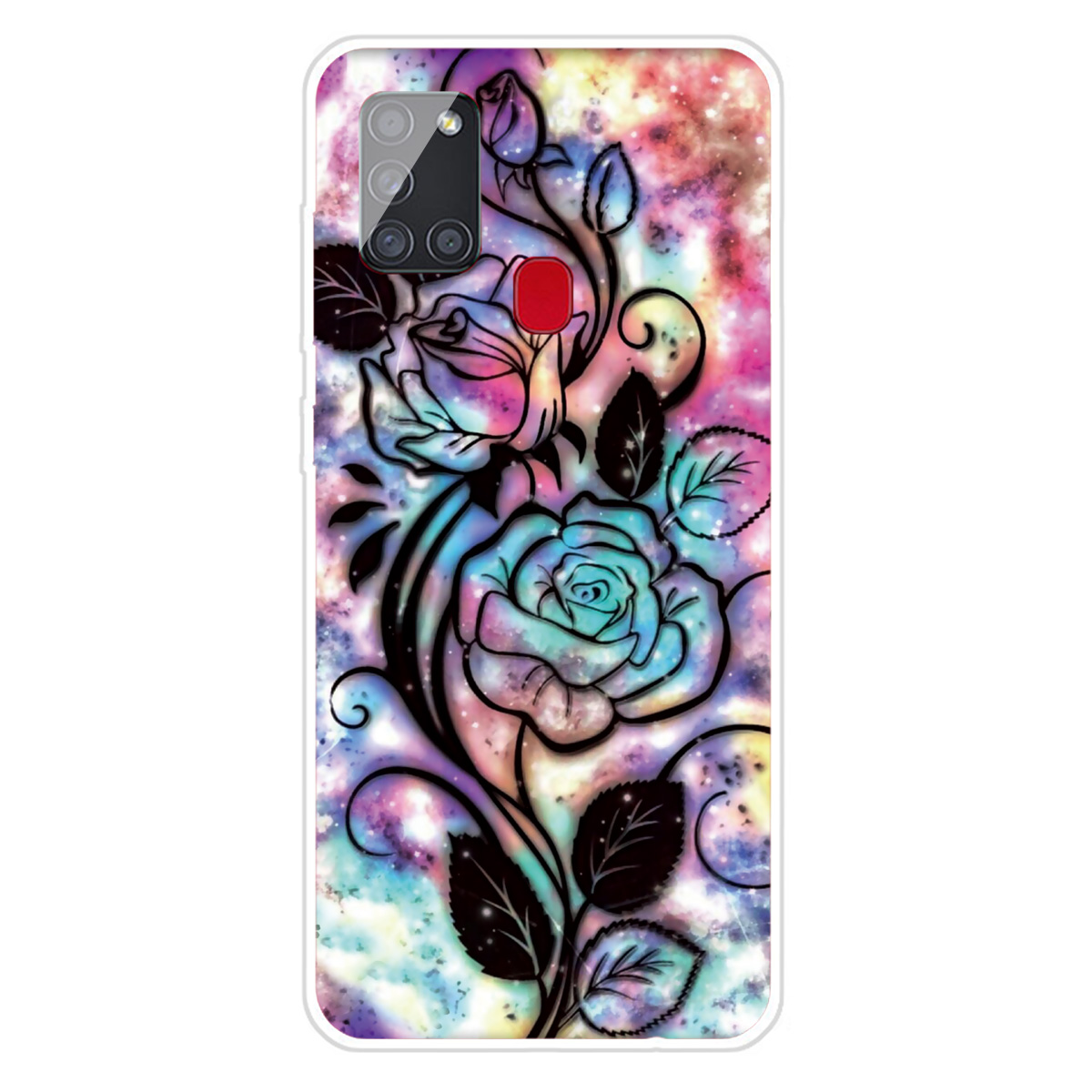 

High Transmittance Patterned Phone Cover for Samsung Galaxy A21s Protector TPU Case - Flower Pattern, Galaxy A21s