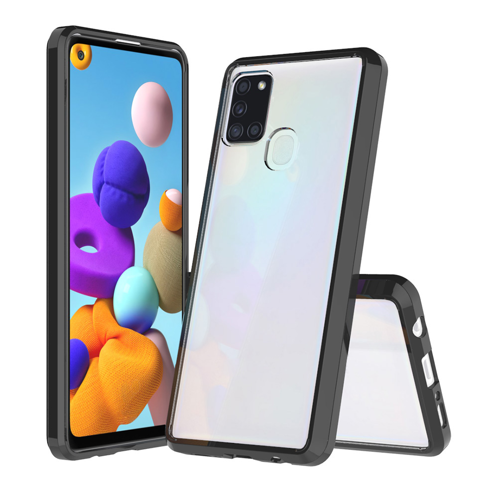

Супер Тонкий И Тонкий Жесткий Акрил Обратно + Мягкий Гибридный Чехол Для Samsung Galaxy A21S - Чернить, Galaxy A21s