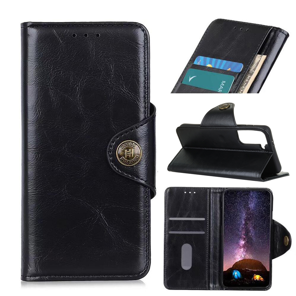 

Wallet Stand PU Leather Mobile Phone Case for Samsung Galaxy S21+ - Black, Samsung Galaxy S21+