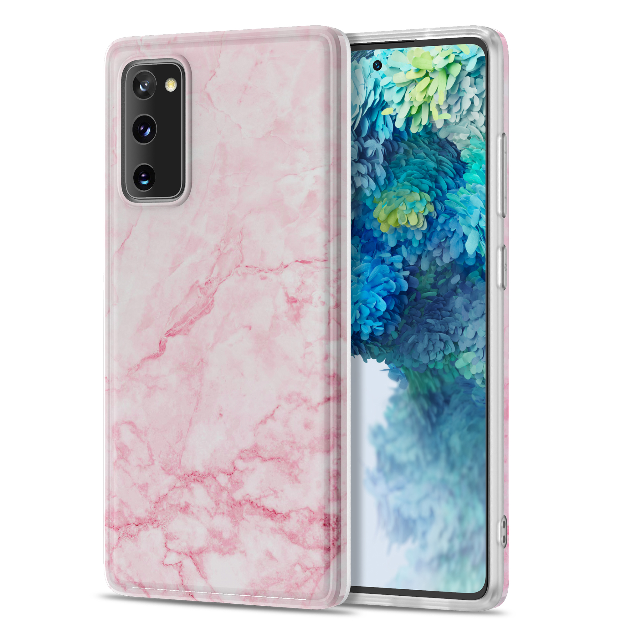 

MF Glossy Marble Pattern Photion Photion TPU Cover Cover Cover Для Samsung Galaxy S20 FE / S20 Fan Edition / S20 Fe 5G / S20 Fan Edition 5G / S20 Lite - Розовый, Galaxy S20 Lite