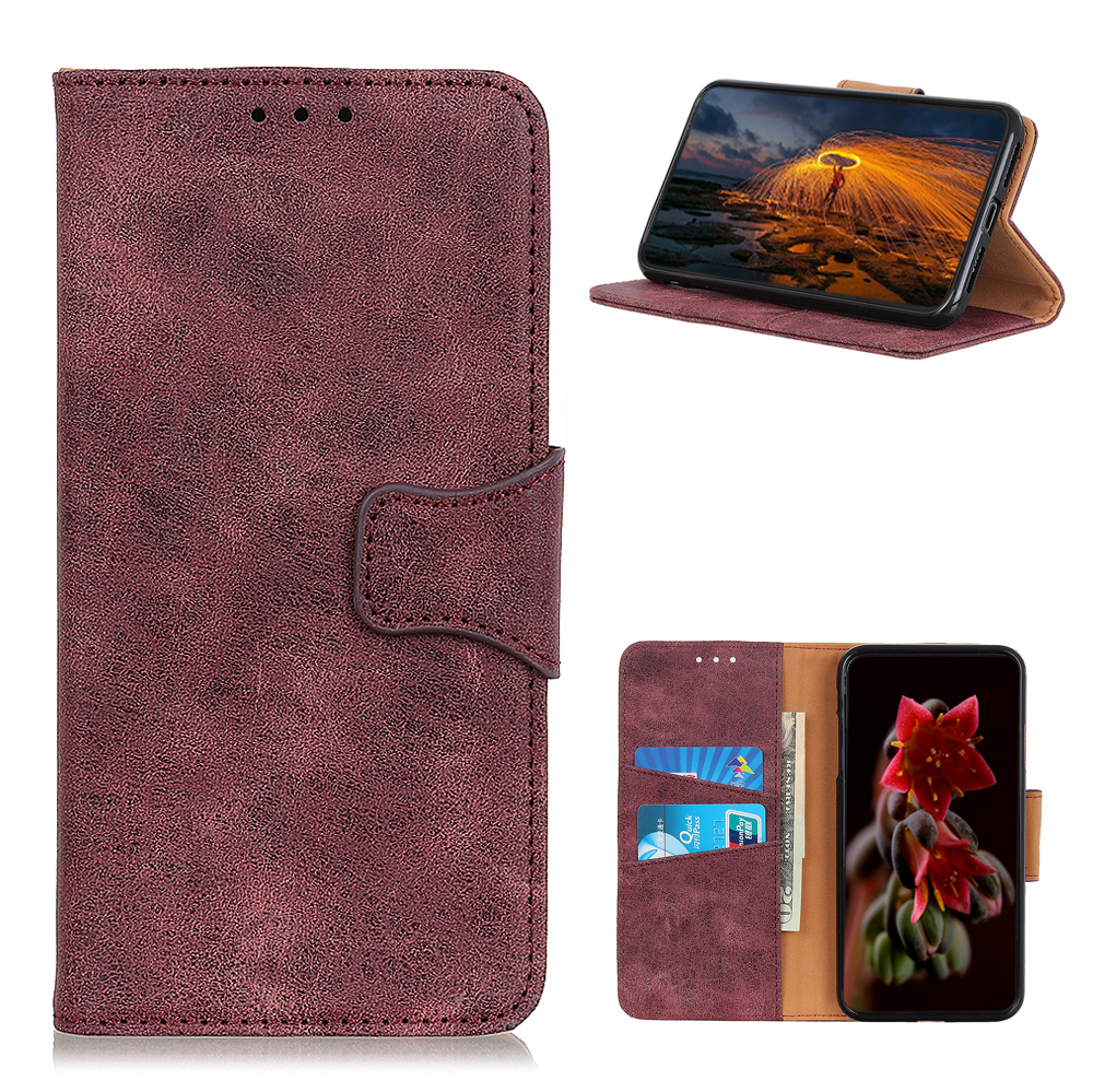 

Retro PU Leather Phone Cover for Samsung Galaxy A12 - Red, Galaxy A12