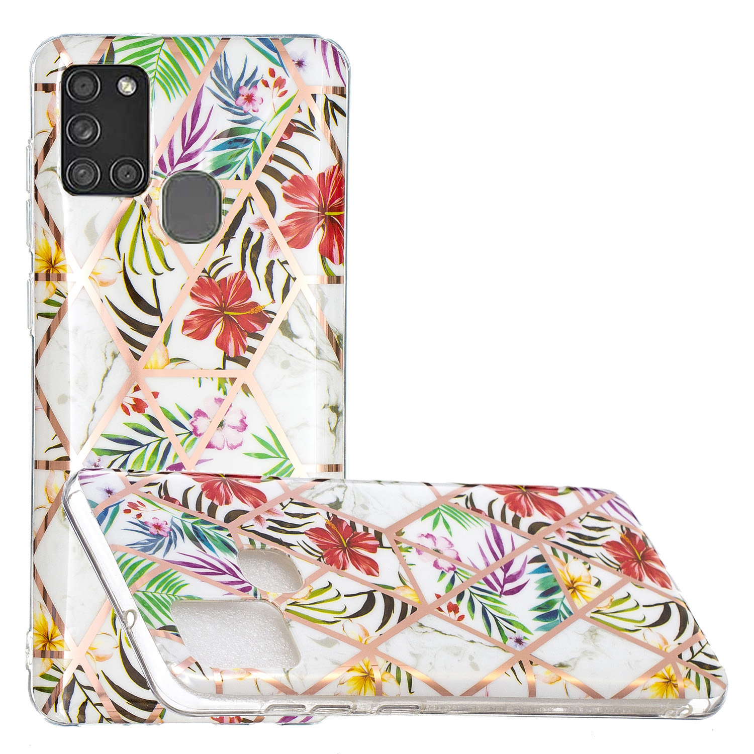 

Splicing Electroplating IMD TPU Shell for Samsung Galaxy A21s Protector Case - Style A, Galaxy A21s