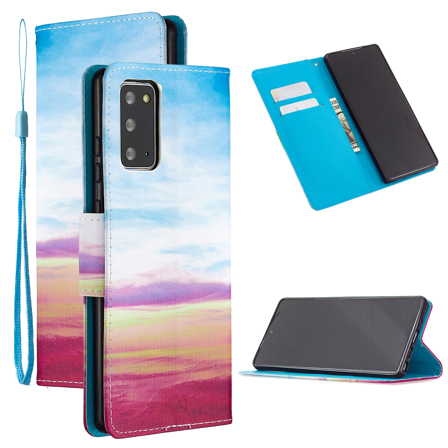 

Pattern Printing PU Leather Phone Cover with [Wallet Stand] for Samsung Galaxy Note20 4G/5G - Beautiful Sky, Galaxy Note20 5G